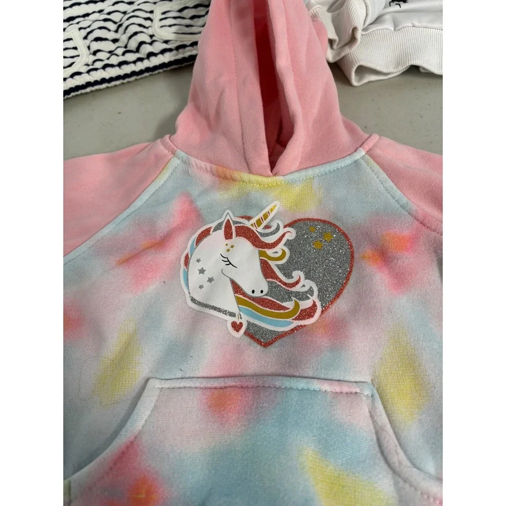 Old Navy Real Love Toddler Girl 3 Piece Top Bundle Unicorn Stripe Size 12-18M 90